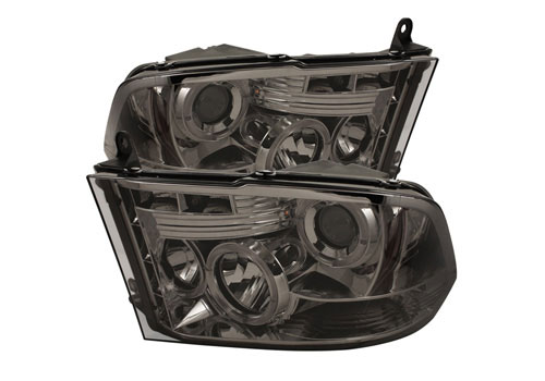 Smoked LED Halo Headlights w/Daytime Lights 09-18 DODGE RAM - Click Image to Close